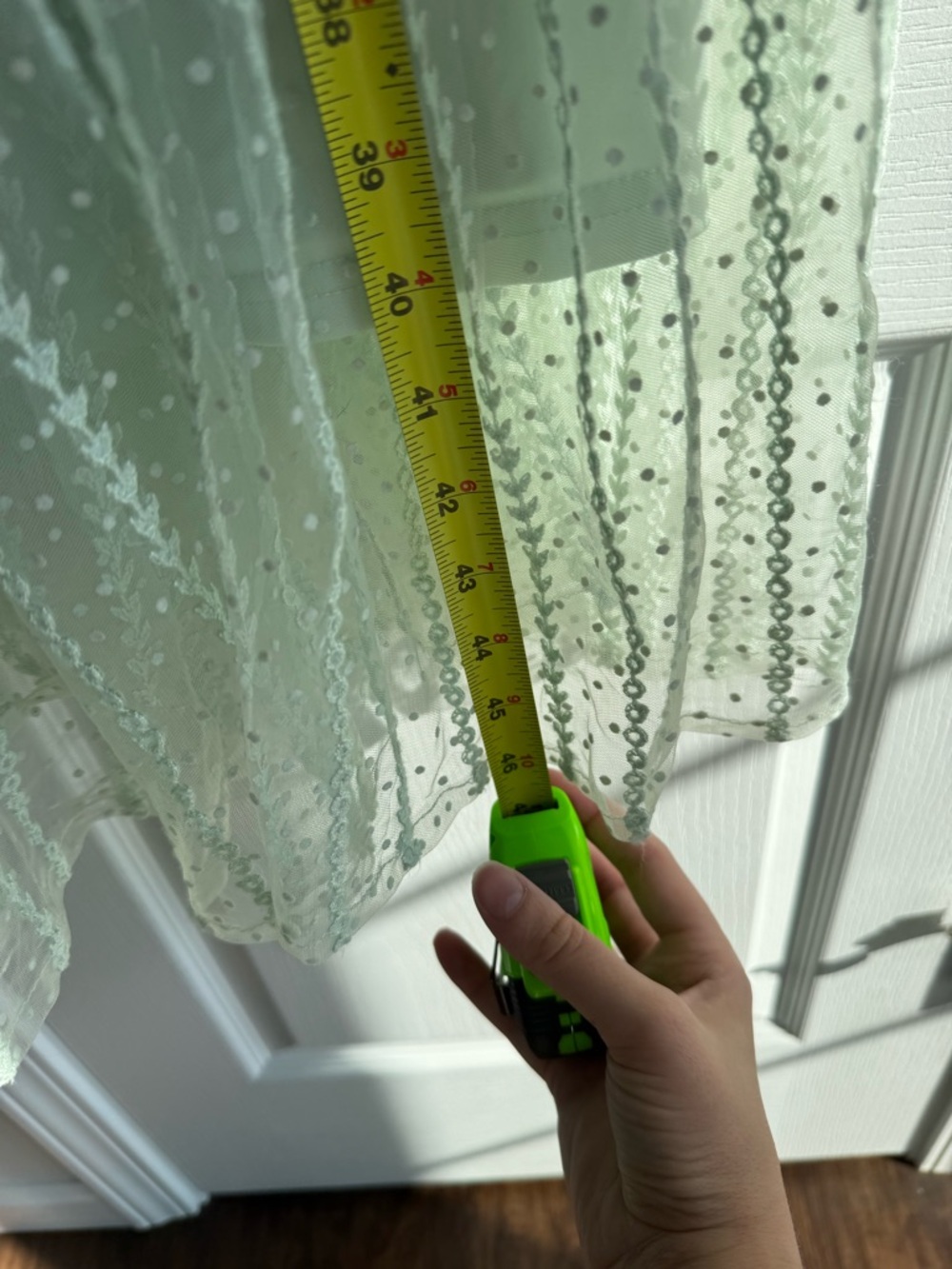 Blu Pepper Mint Green Tie-Shoulder Dotted Mesh Maxi Dress - Picture 14 of 16